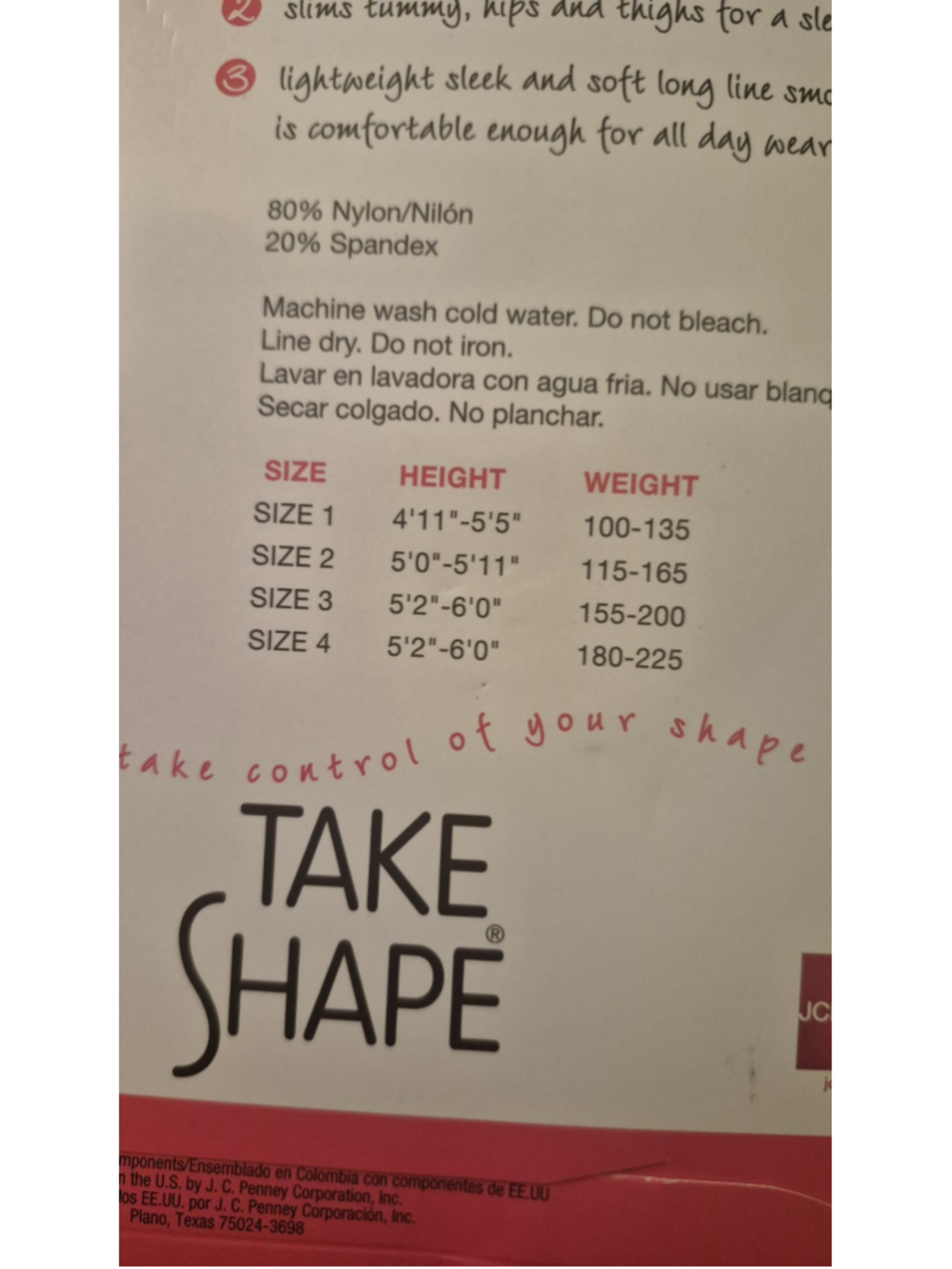 1p JCPenney Take Shape Mid Thigh Smoother Shapewear - sz 4 - Nude - Picture 5 of 6